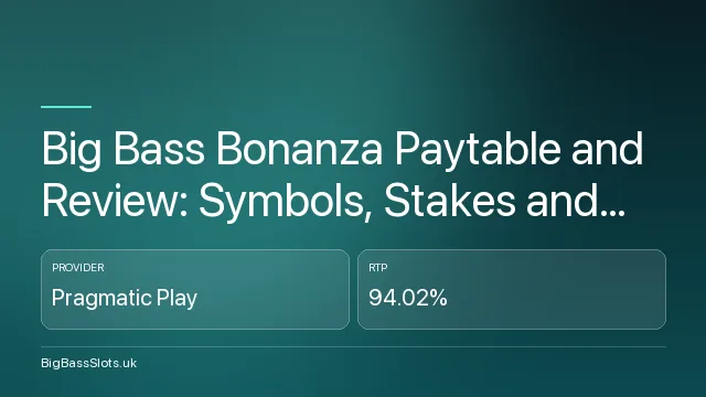 Big Bass Bonanza Paytable and Review: Symbols, Stakes and RTP Versions