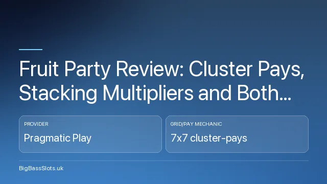 Fruit Party Review: Cluster Pays, Stacking Multipliers and Both RTP Versions